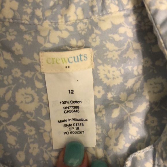 Crewcuts flowered button down ss shirt - Picture 2 of 3